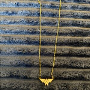 Gold Tone Wonder Woman Brass Necklace